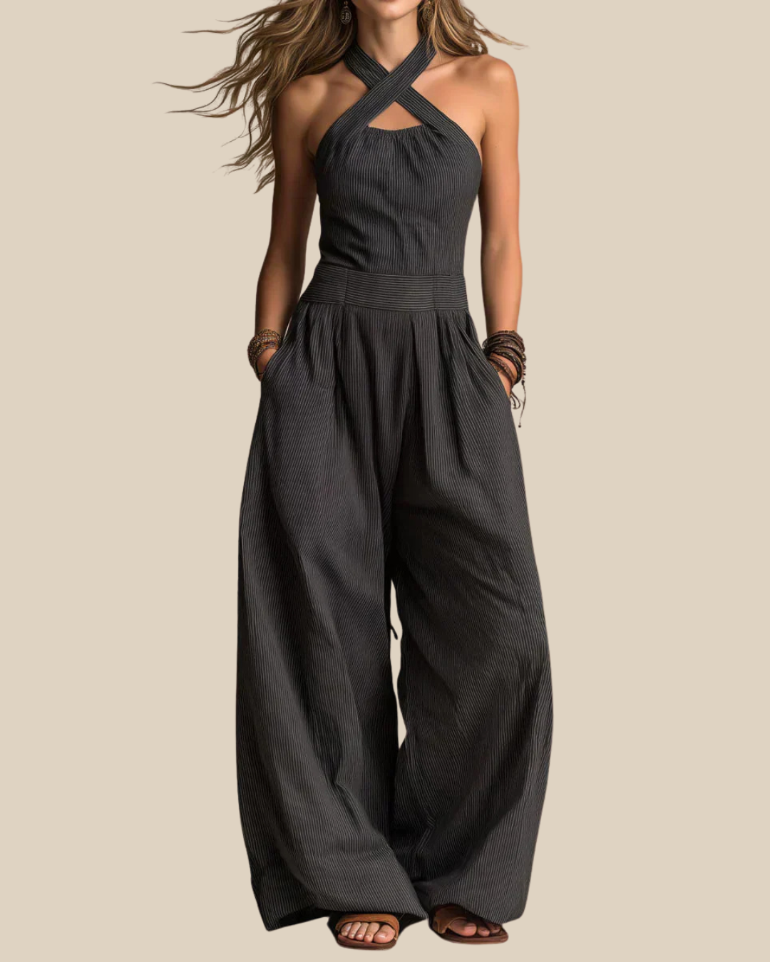 Leanne | Eleganter Neckholder Jumpsuit