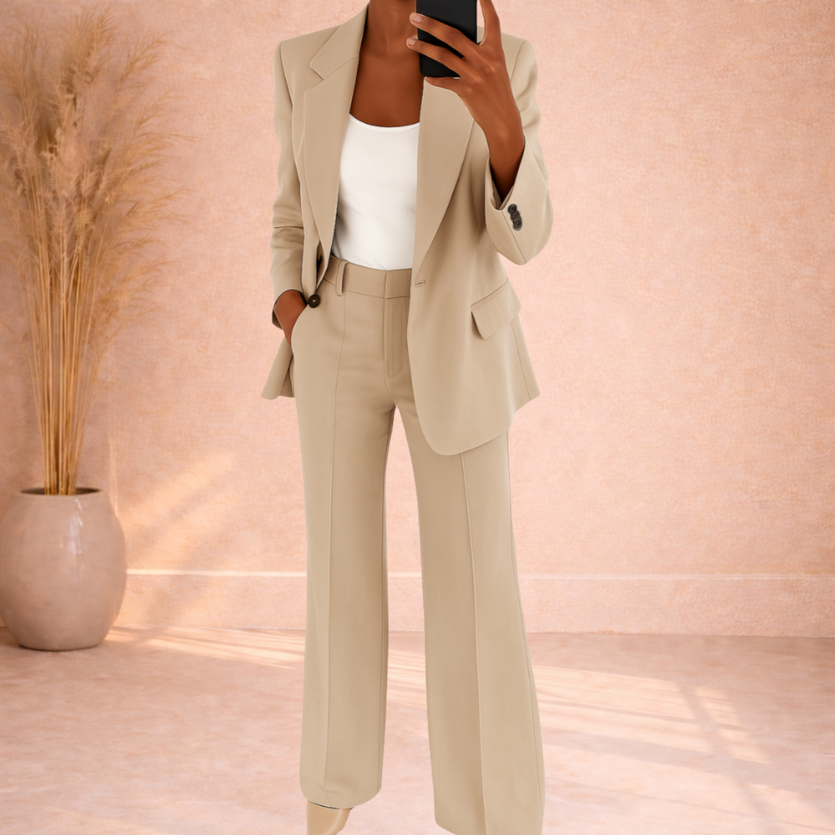 Quinn | Zweiteiliges Blazer-Set mit weiter Hose