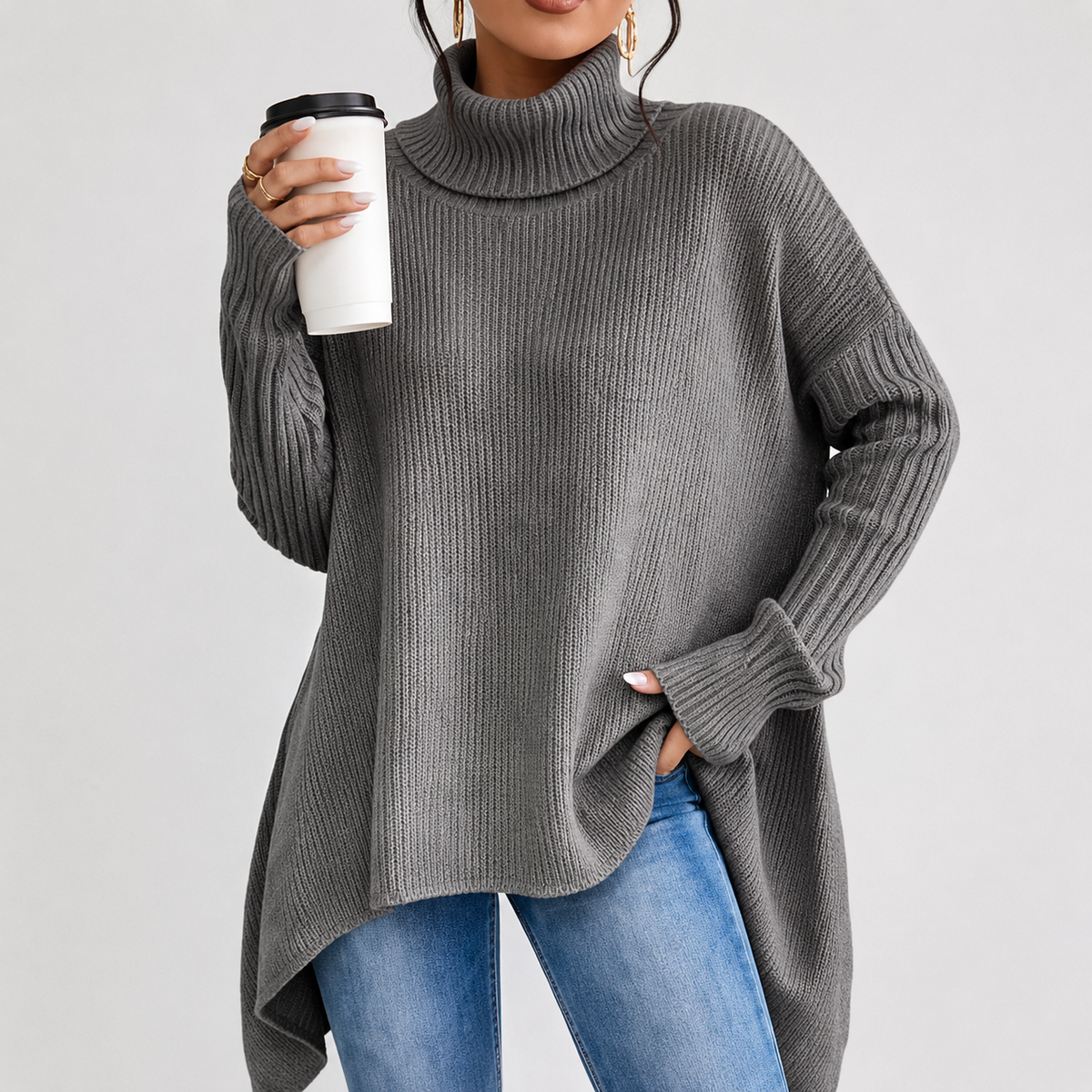 Helena | Eleganter Rollkragenpullover mit lockerem Schnitt & Komfort