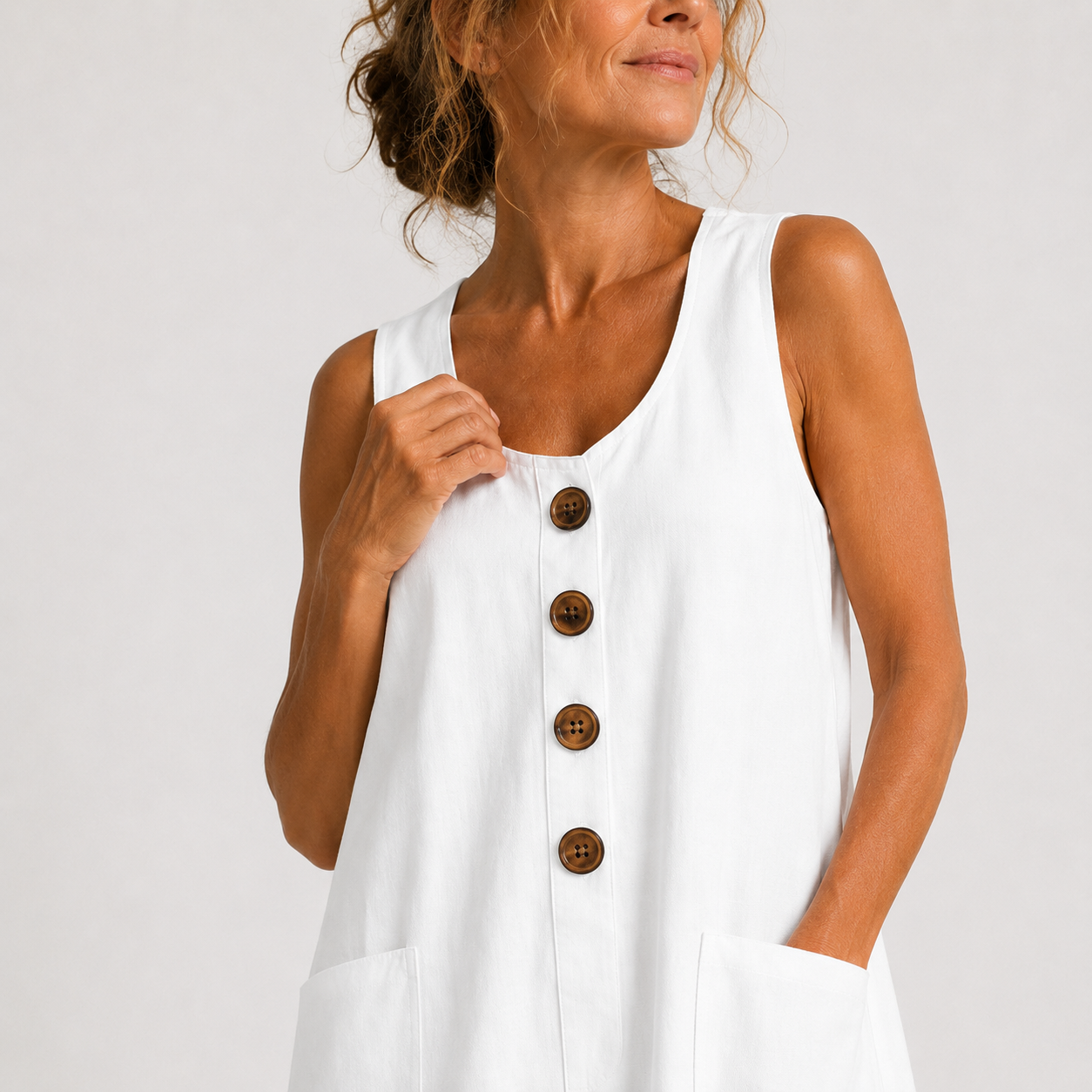 Macey | Sommerkleid aus Baumwolle und Leinen