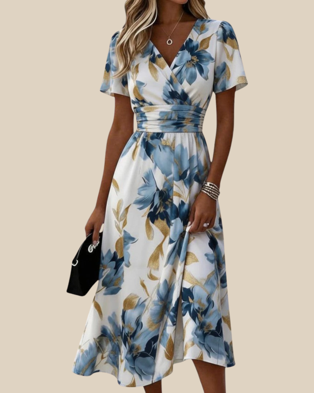 Fae | Elegantes Midikleid mit Blumenmuster