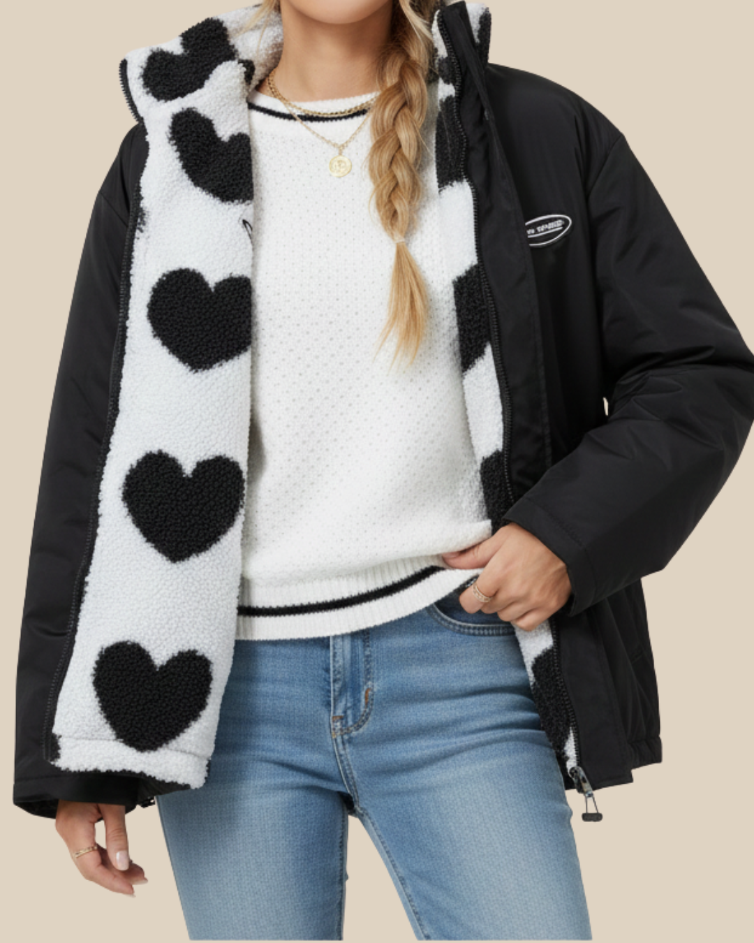 Ameline | Wendbare Jacke mit Herzfutter