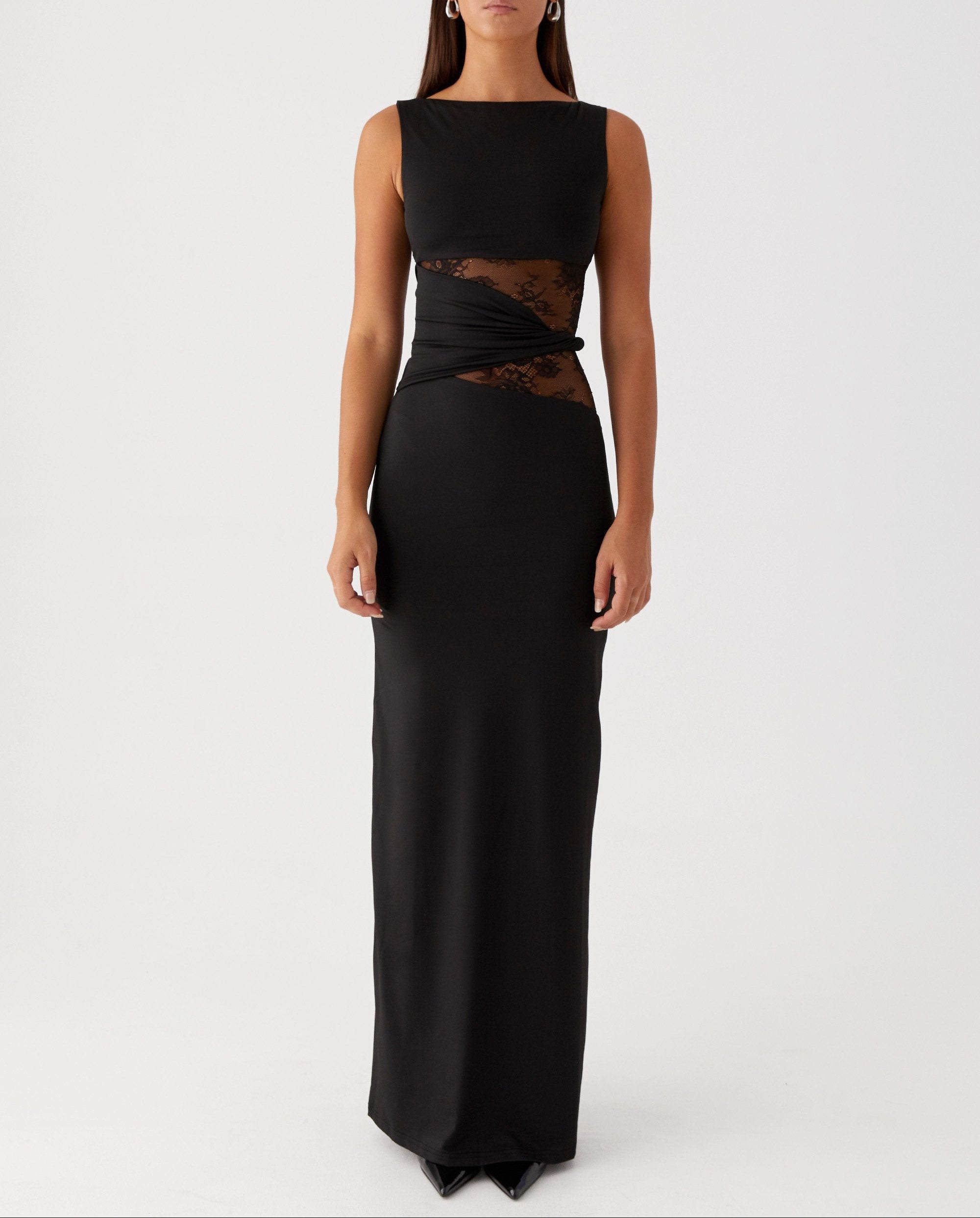 Evelyn | Abendkleid mit Spitzenausschnitten