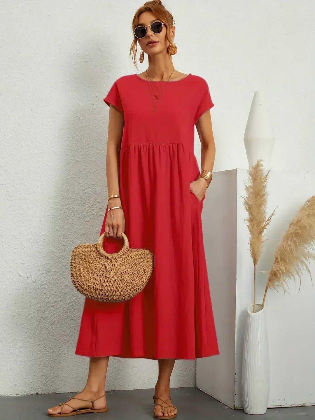 Naomi | Luftiges Maxikleid mit Taschen