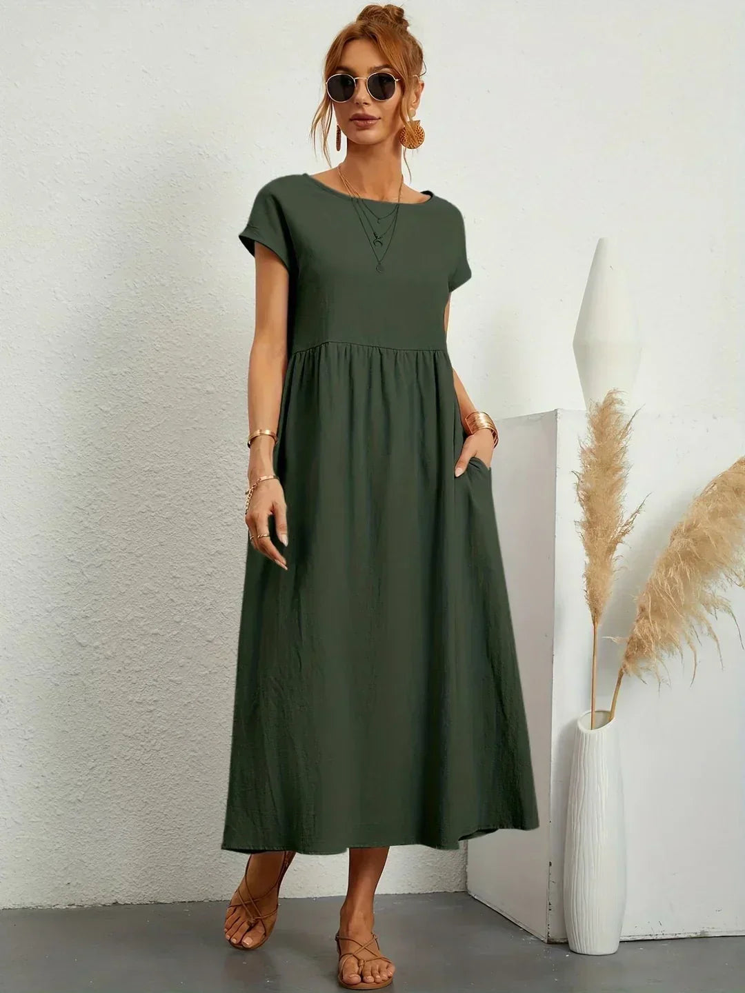 Naomi | Luftiges Maxikleid mit Taschen