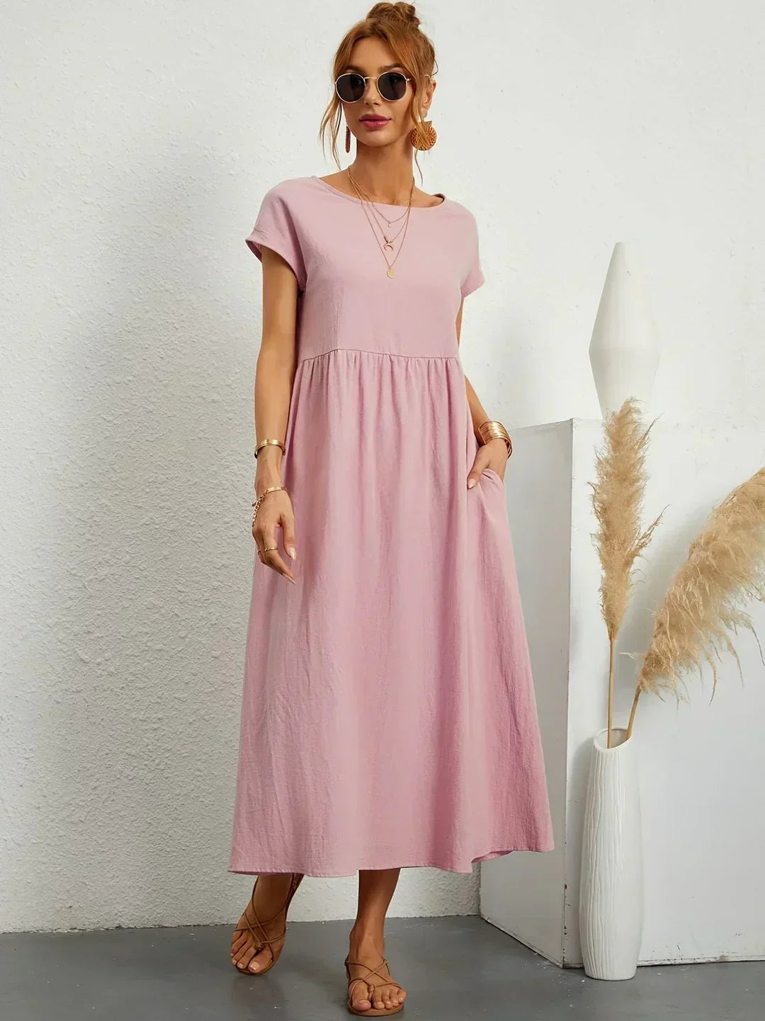 Naomi | Luftiges Maxikleid mit Taschen