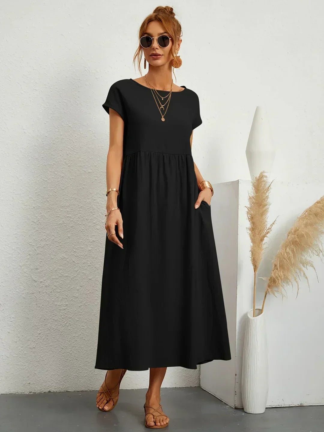 Naomi | Luftiges Maxikleid mit Taschen