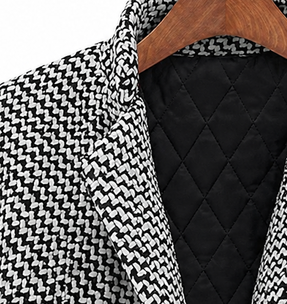Sofia | Karierter Damen-Wollmantel mit Slim Fit, Ein-Knopf-Verschluss & Reverskragen