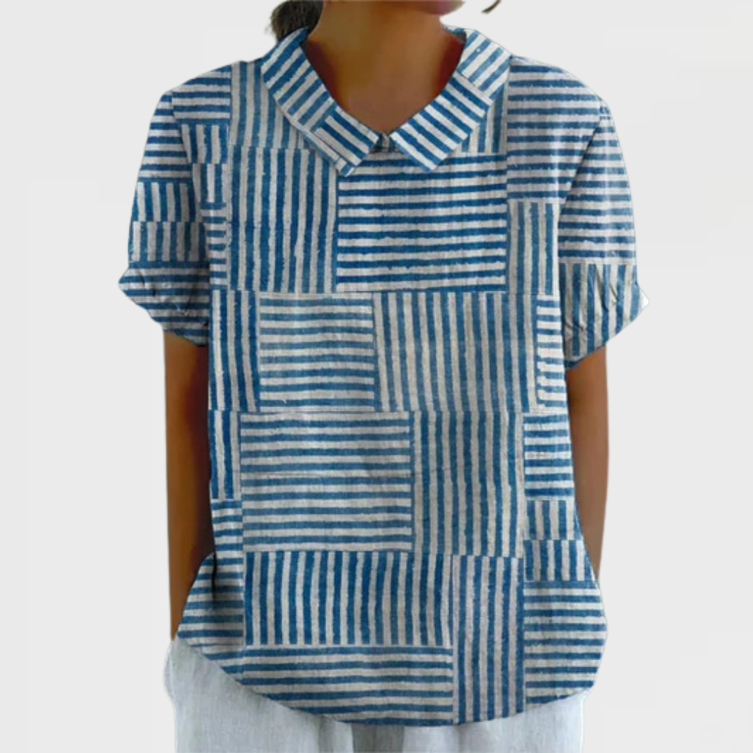 Amelia | Gestreiftes Patchwork-Hemd