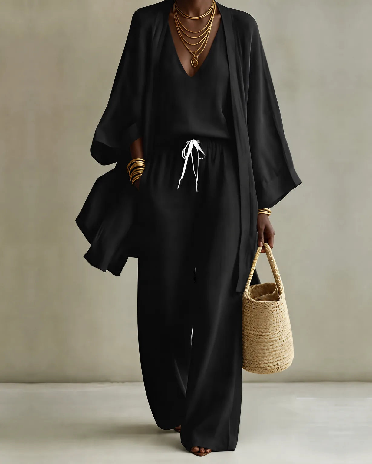 Clara | 3-teiliges Leinen-Look-Set