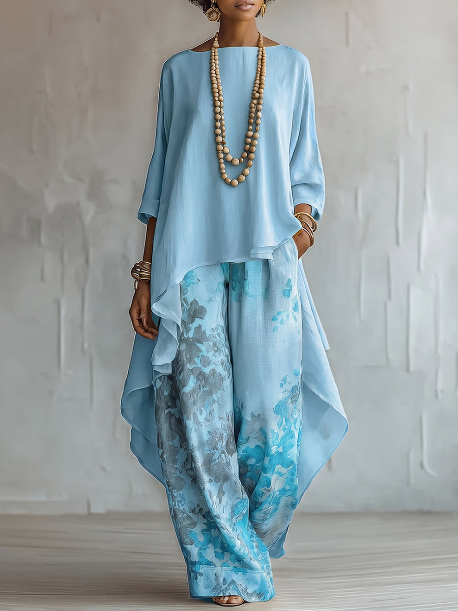 Ida | Luftiges Zweiteiler Set mit floraler Hose