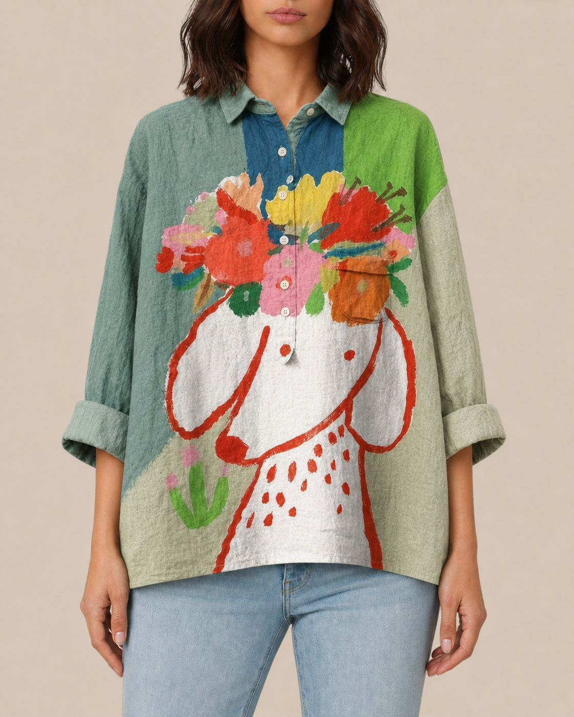 Thea | Bluse mit Künstlerprint