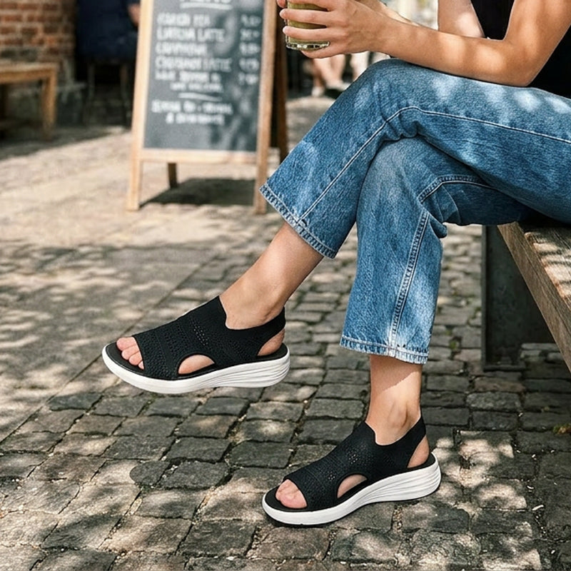 Zina | Atmungsaktive Strick-Plateausandalen