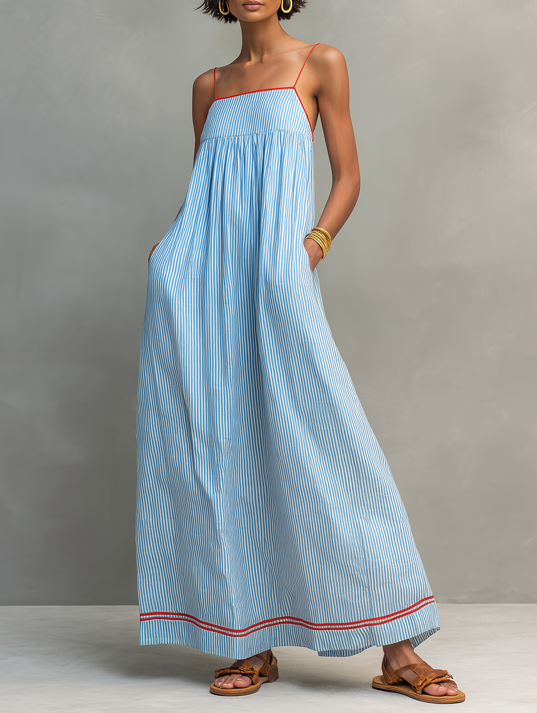 Miley | Luftiges gestreiftes Maxikleid