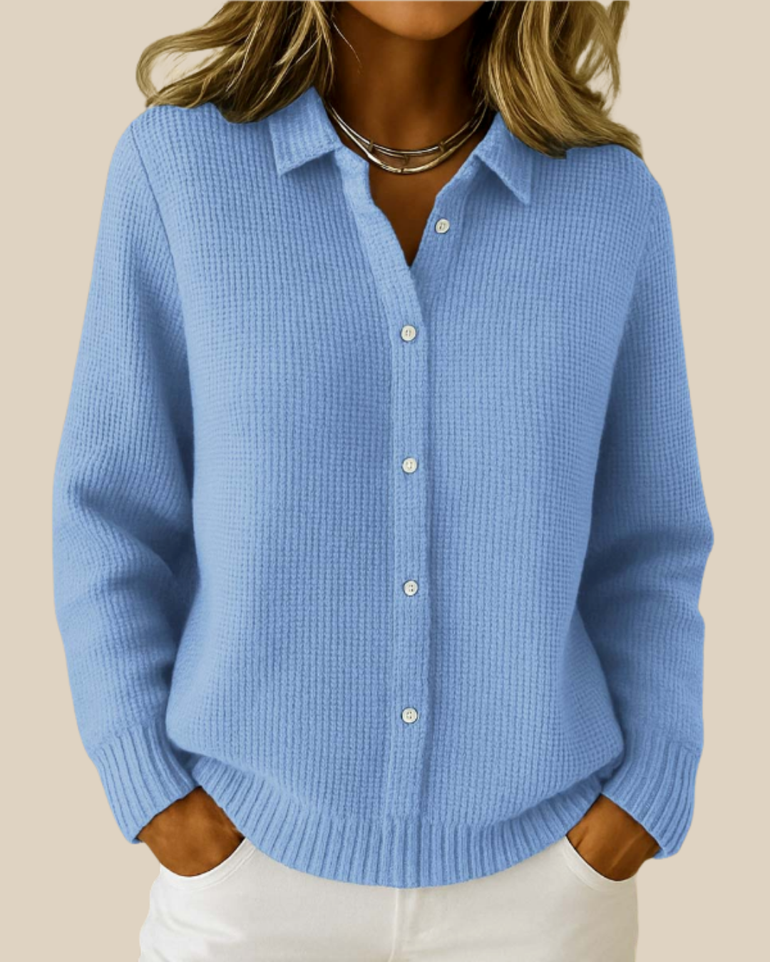 Elodie | Weicher Strickpullover mit Knöpfen