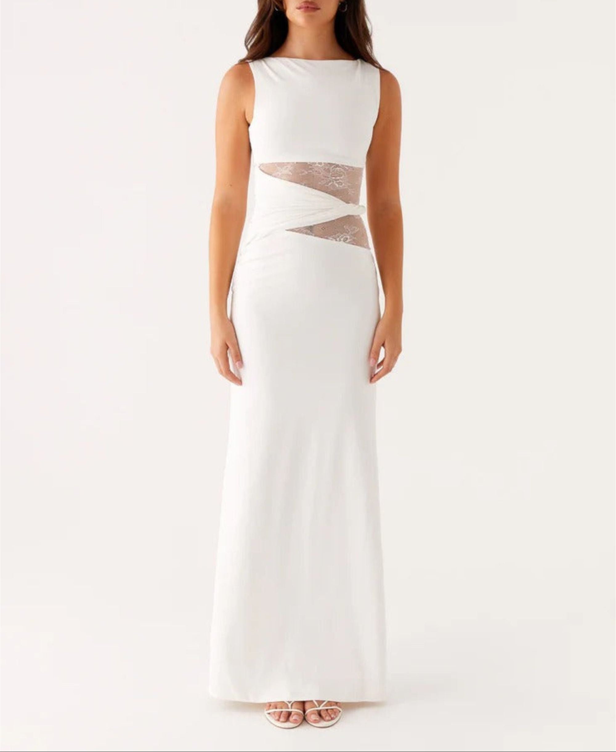 Evelyn | Abendkleid mit Spitzenausschnitten