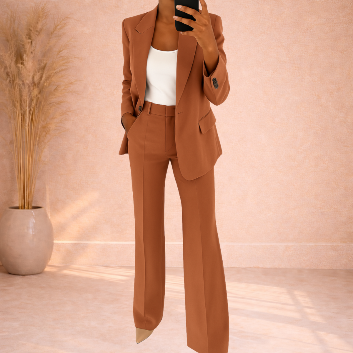 Quinn | Zweiteiliges Blazer-Set mit weiter Hose