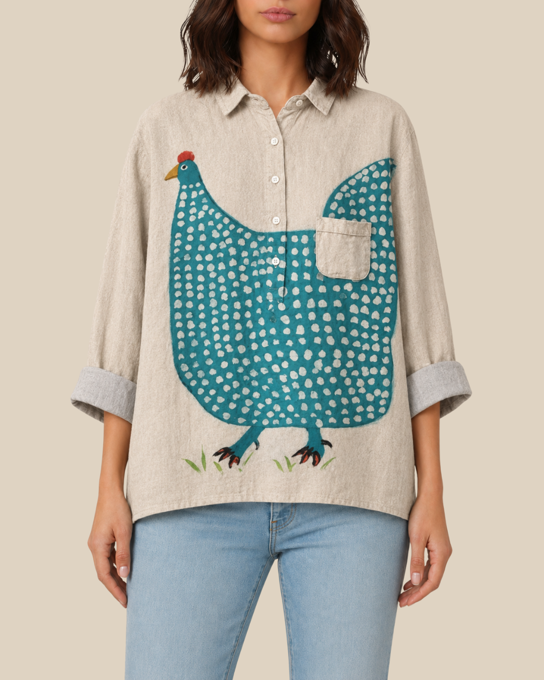 Gia | Bluse mit Künstlerprint