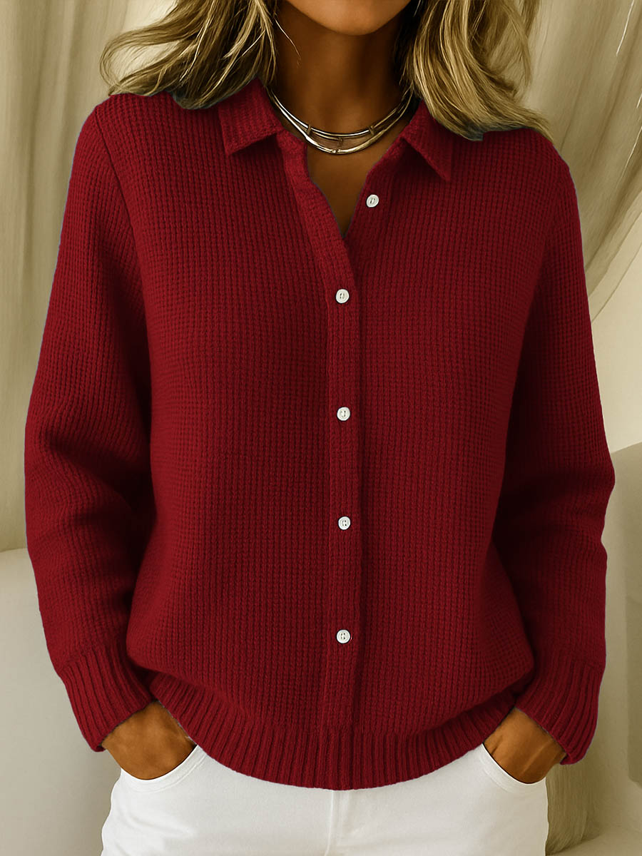 Elodie | Weicher Strickpullover mit Knöpfen