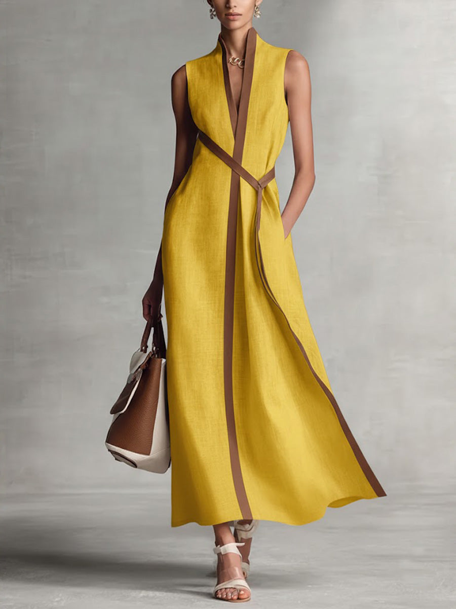 Leni | Ärmelloses Maxikleid mit geradem Schnitt