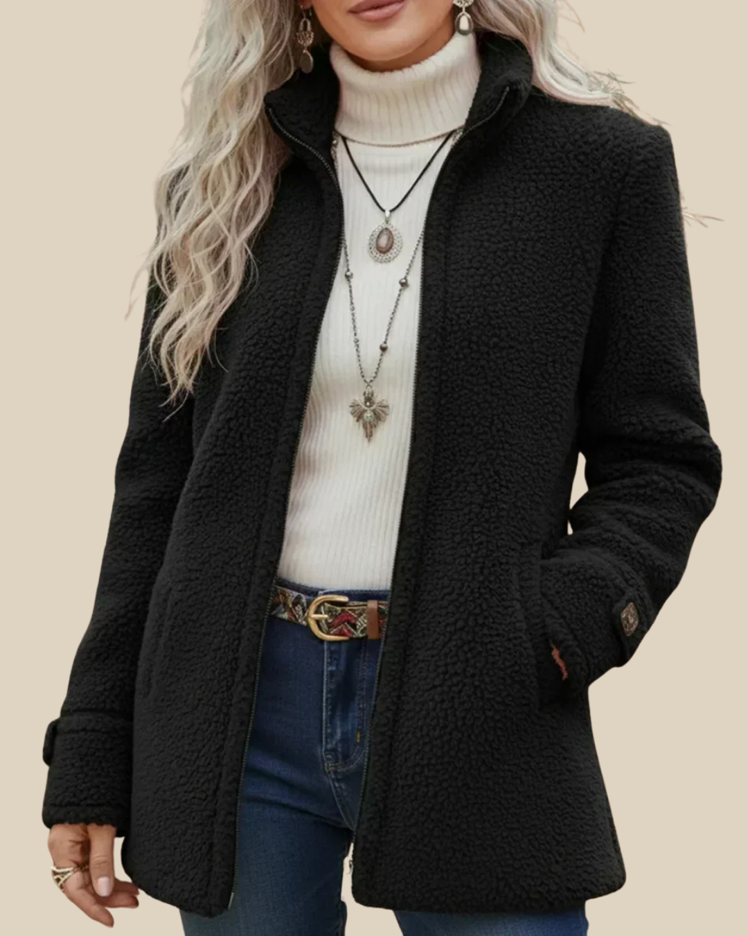 Liv | Teddy-Reißverschlussjacke