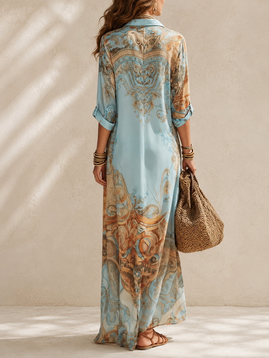 Vivian | Elegantes Maxikleid mit kunstvollem Muster