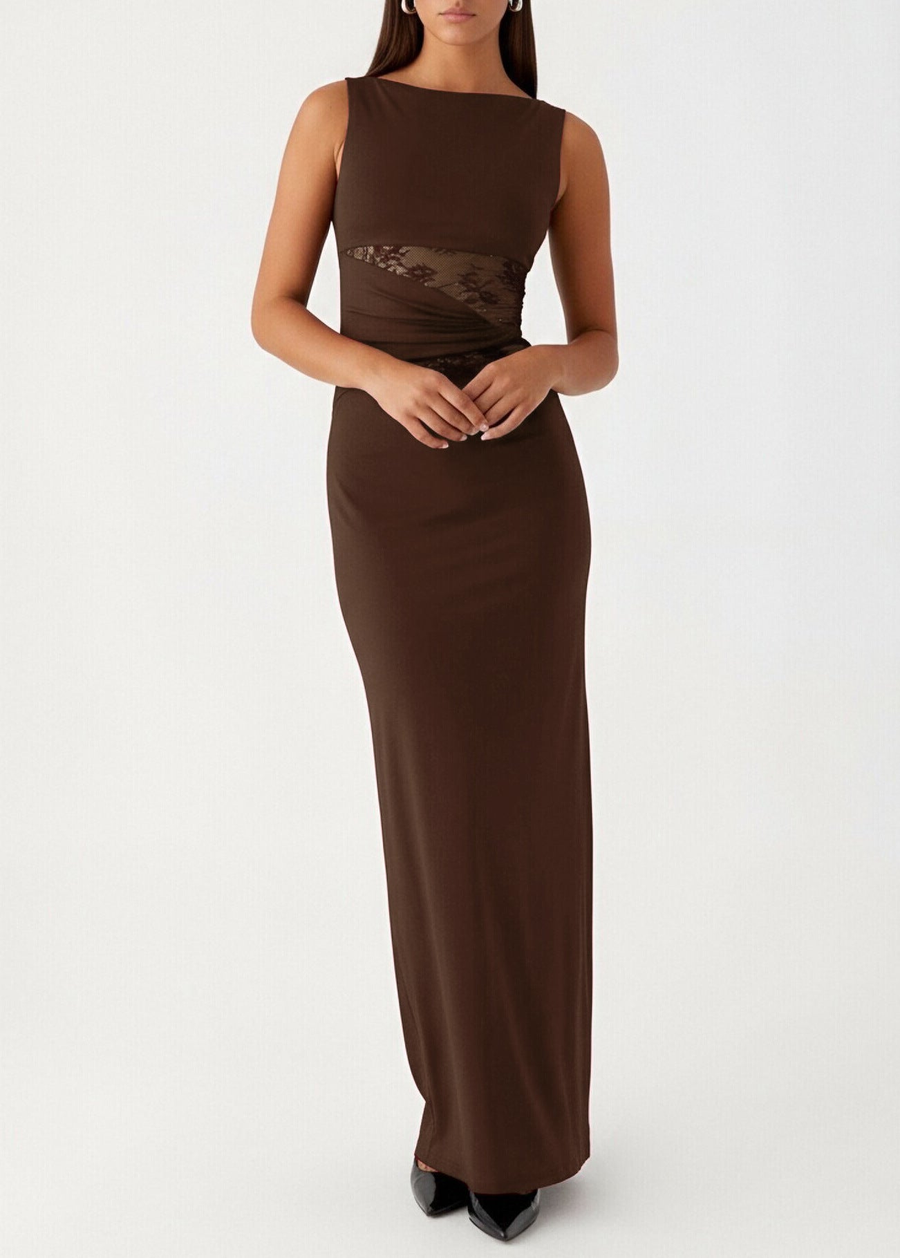 Evelyn | Abendkleid mit Spitzenausschnitten