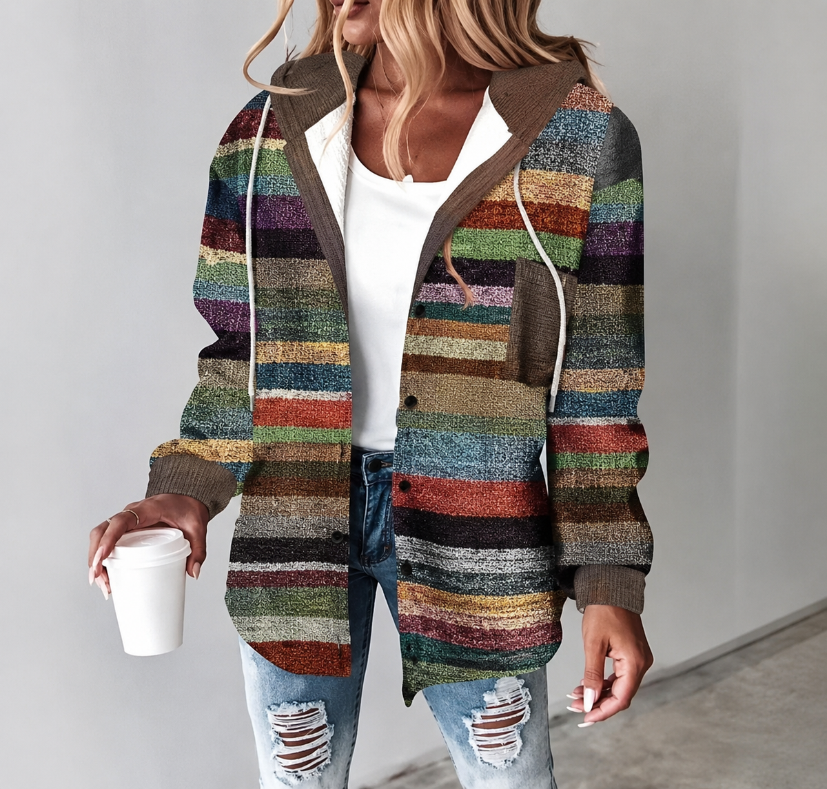 Helga™ | Damen-Kapuzenjacke mit Karomuster für Herbst & Winter