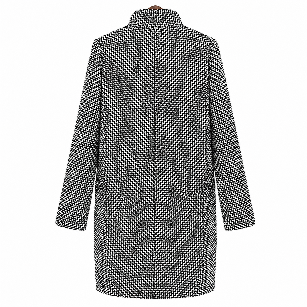 Sofia | Karierter Damen-Wollmantel mit Slim Fit, Ein-Knopf-Verschluss & Reverskragen