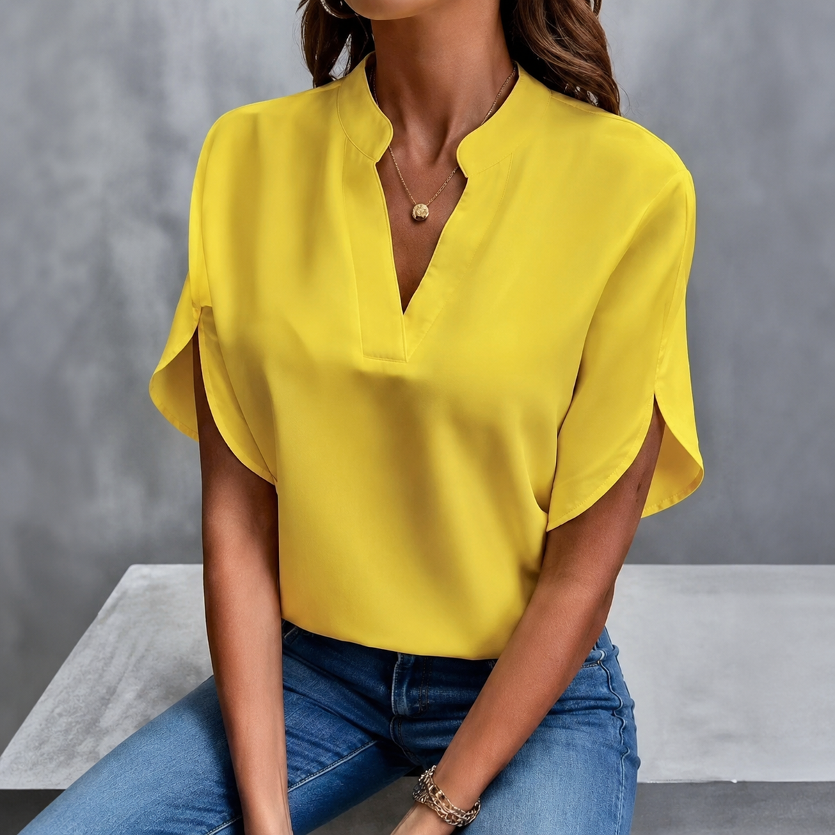 Roswina™ – Elegante V-Ausschnitt-Bluse für jeden Anlass