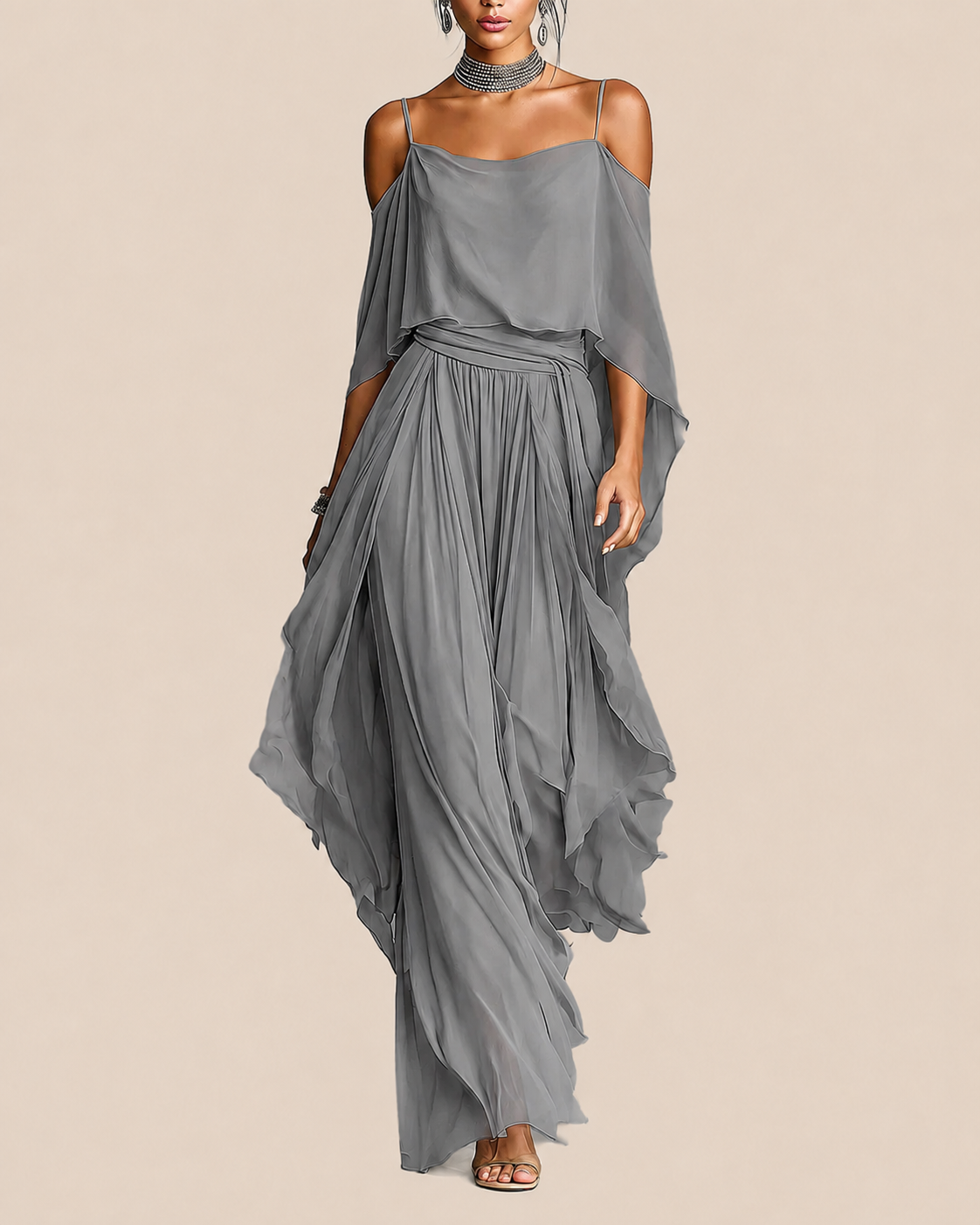 Mary | Elegantes Chiffon-Set