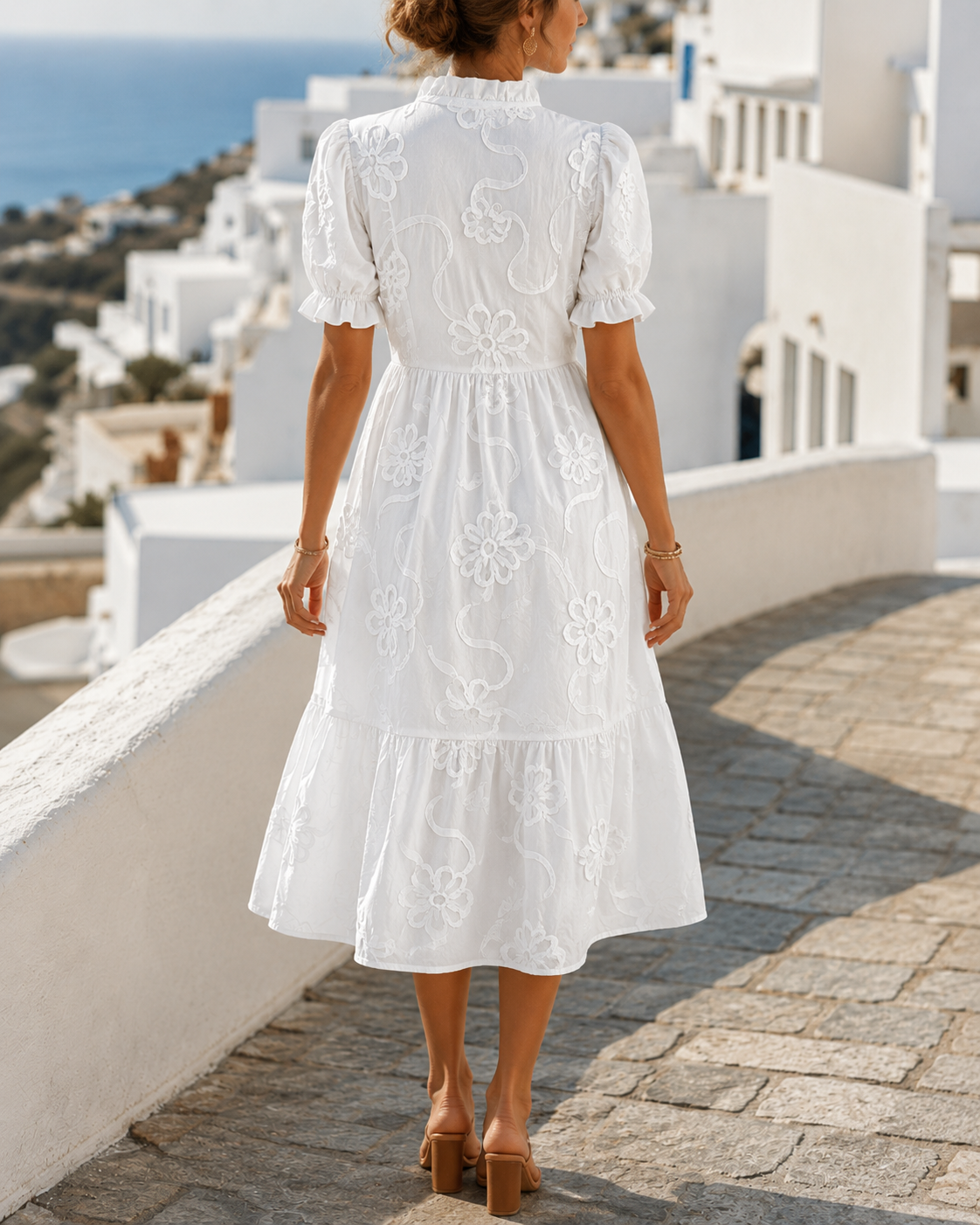 Blossom | Elegantes Midikleid mit floraler Stickerei