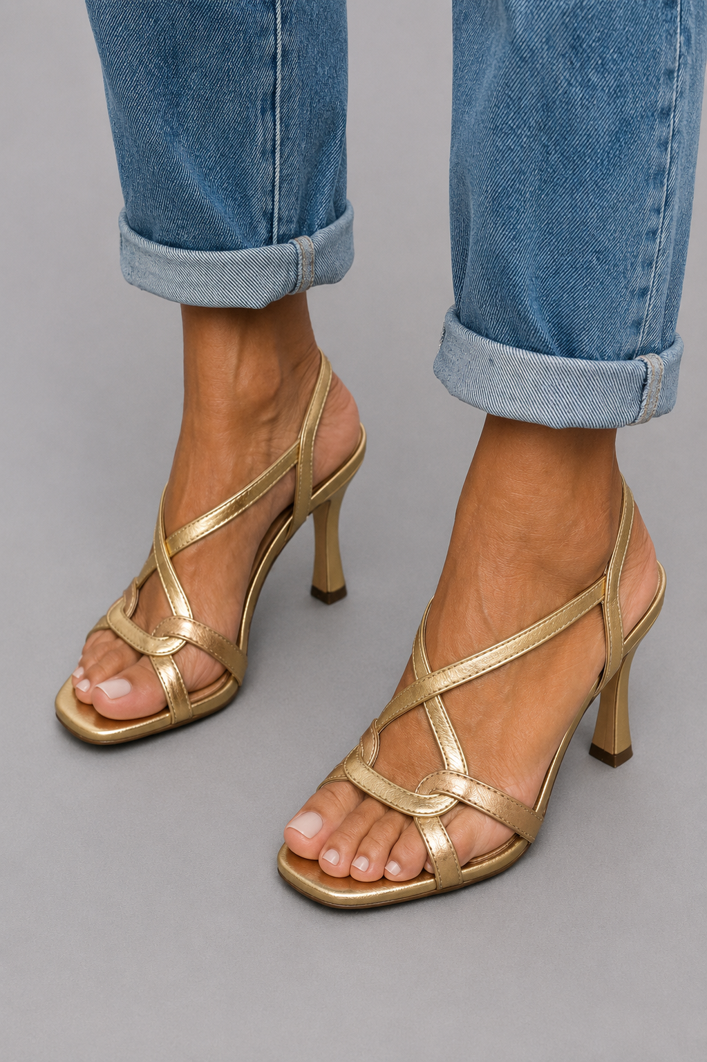 Cassie | Sandalen mit Absatz – Golden Summer Charm
