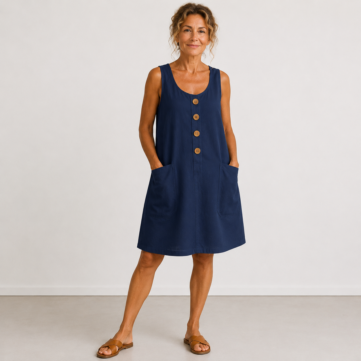 Maud | Ärmelloses Sommerkleid mit Taschen