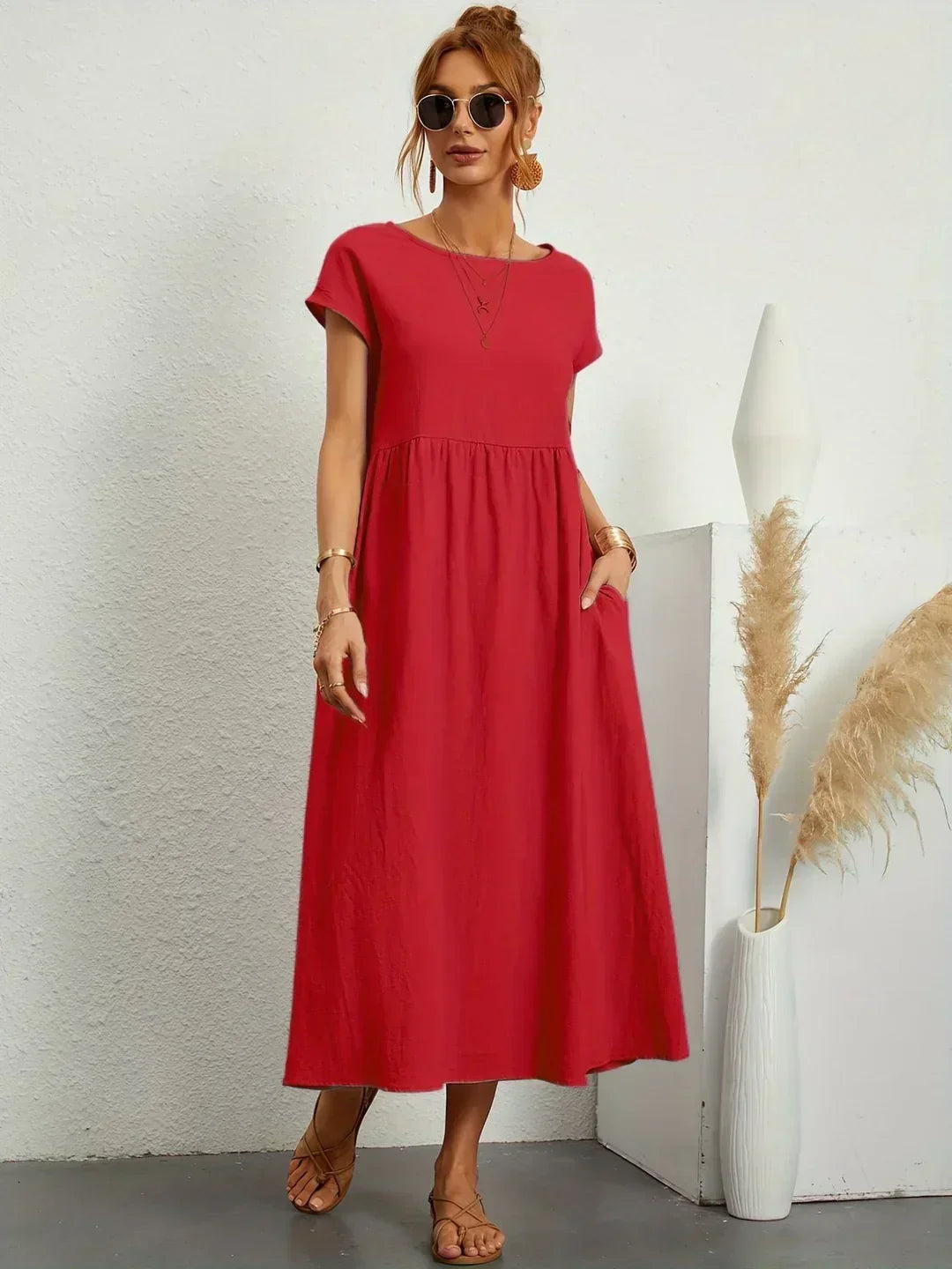 Naomi | Luftiges Maxikleid mit Taschen