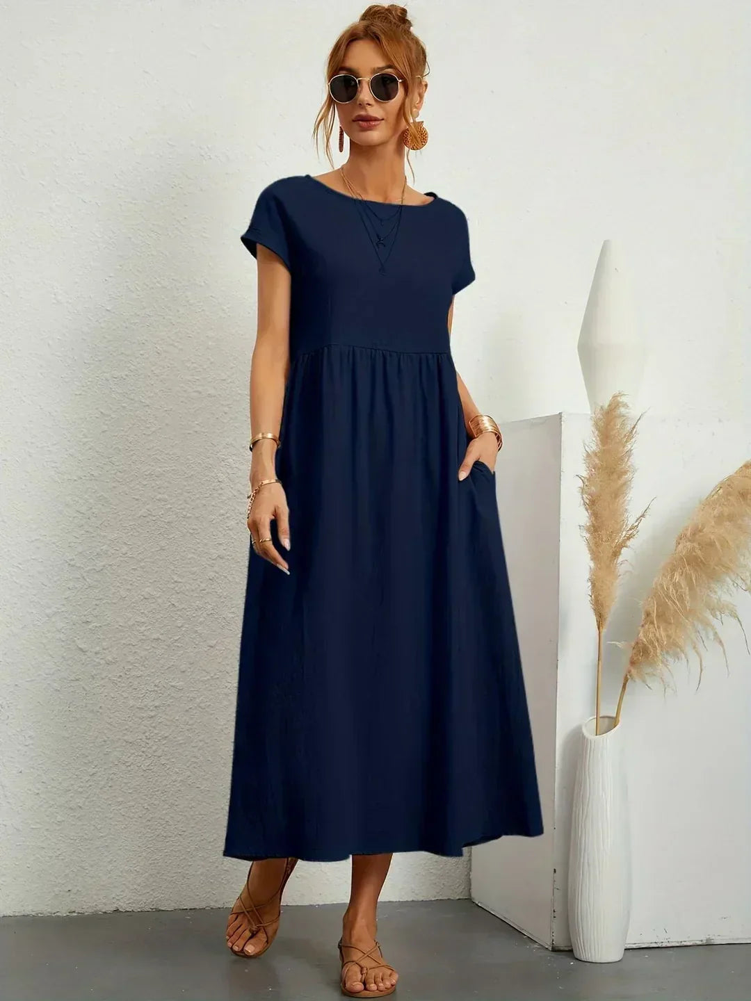 Naomi | Luftiges Maxikleid mit Taschen