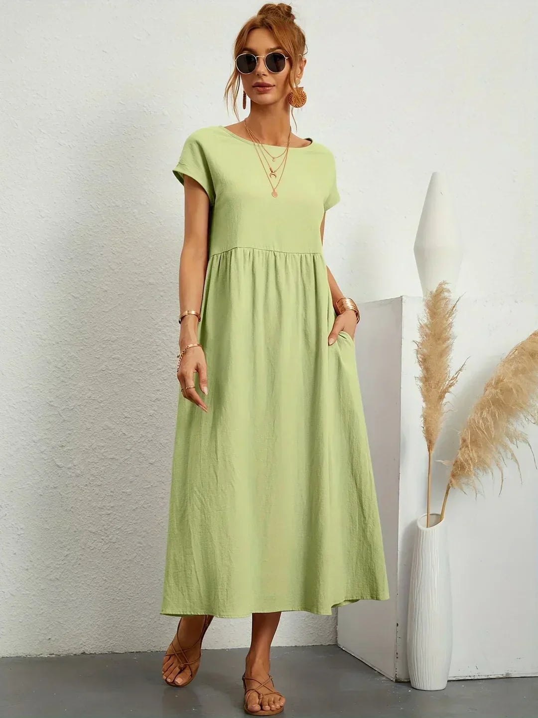 Naomi | Luftiges Maxikleid mit Taschen