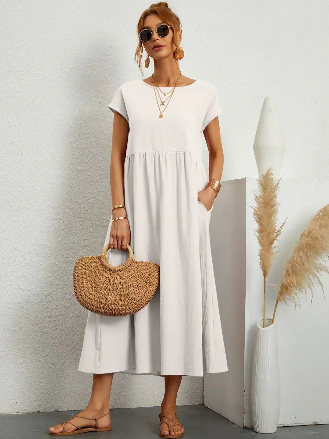 Naomi | Luftiges Maxikleid mit Taschen