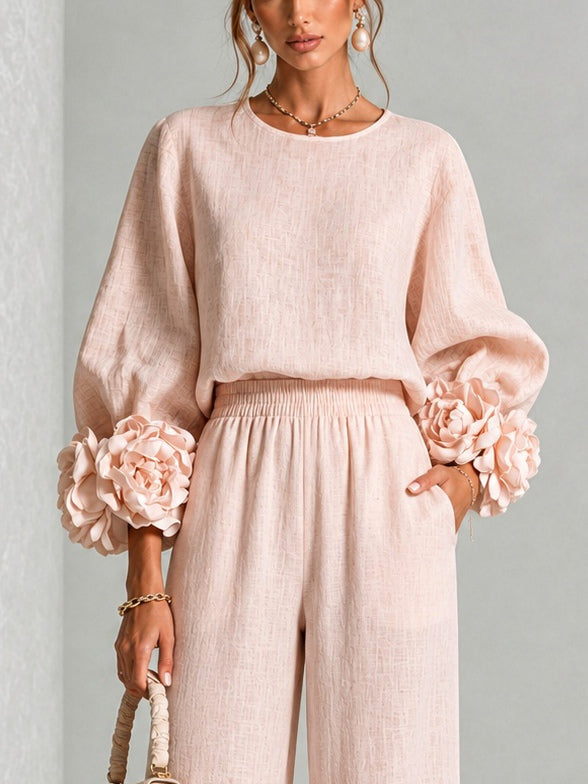 KALINA | Zweiteiliges Set mit floralen Manschetten