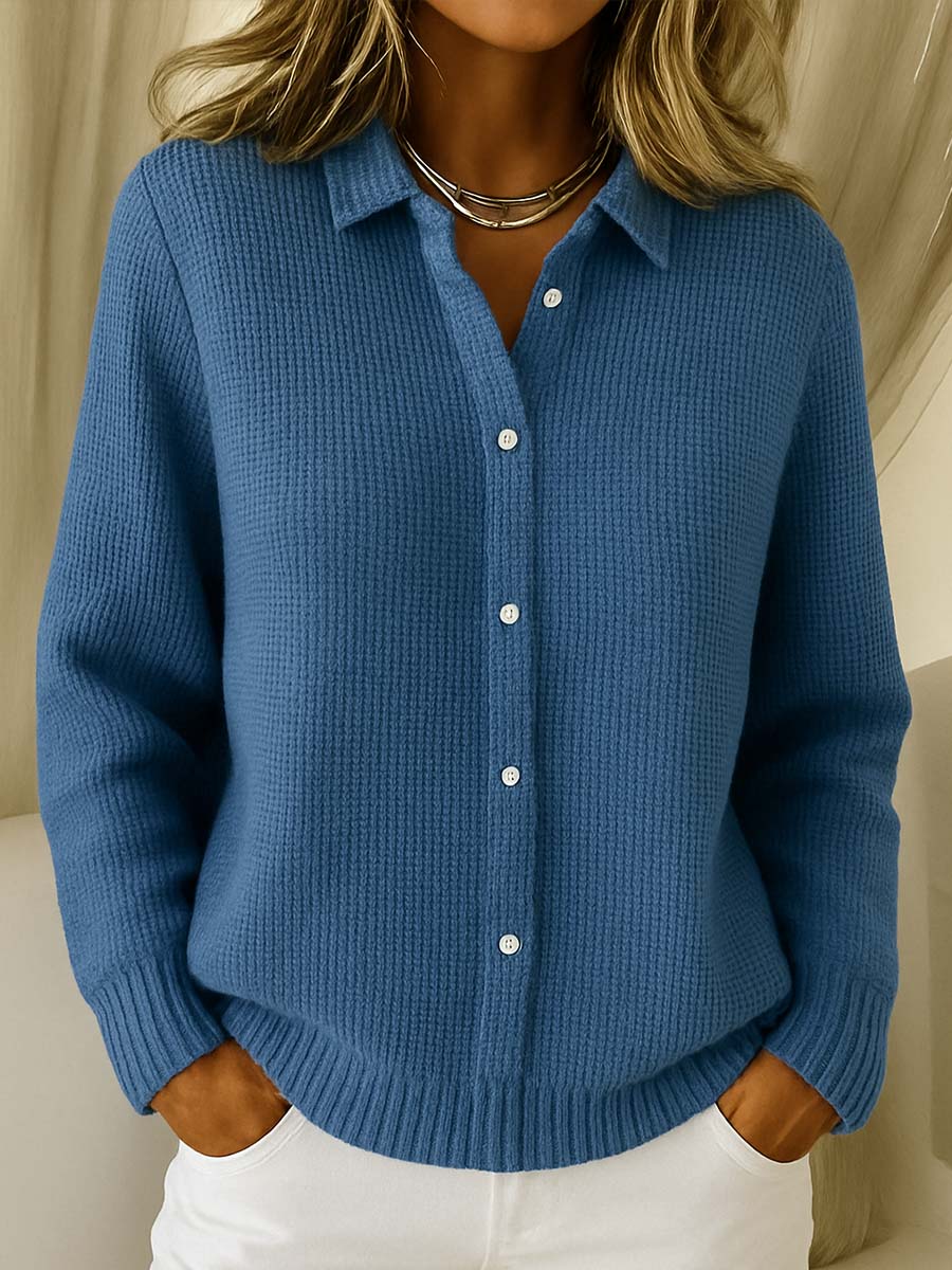 Elodie | Weicher Strickpullover mit Knöpfen
