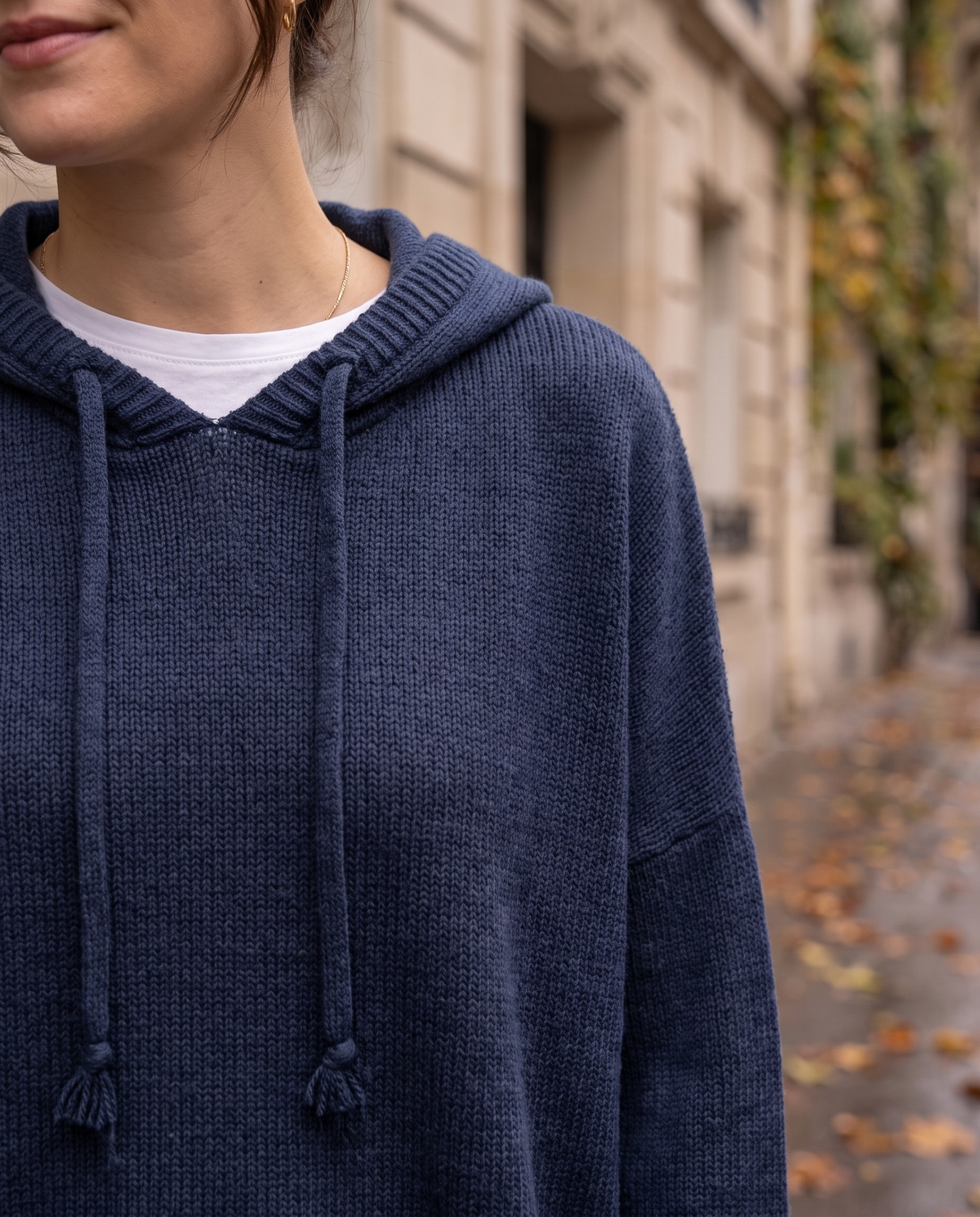 Pull à capuche oversize en maille Louise