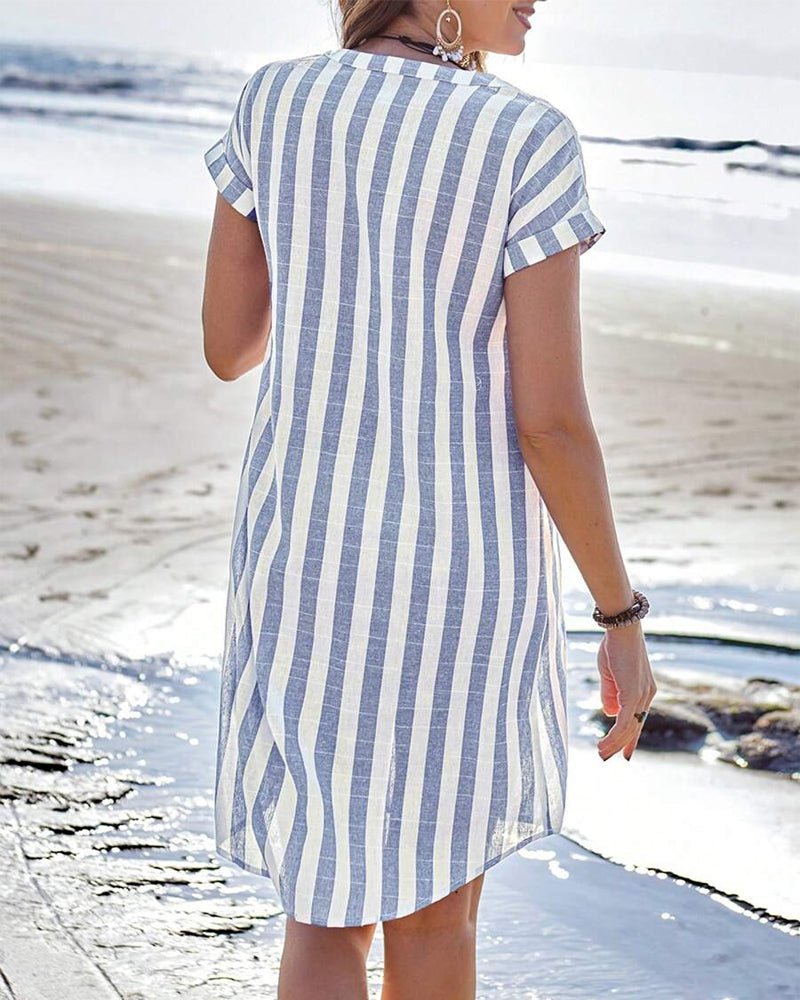 Martine | Gestreiftes Hemdblusenkleid