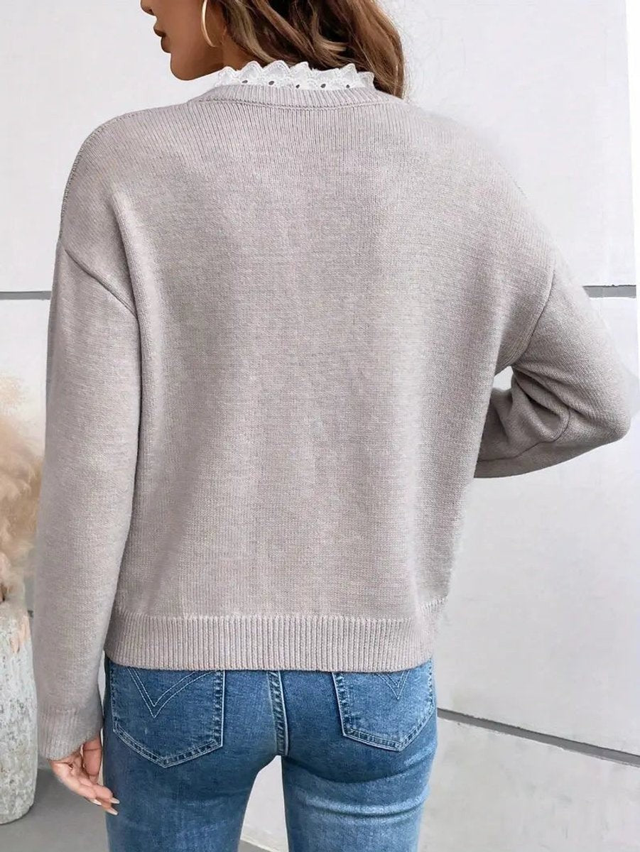 Nina | Pullover mit Spitzenbesatz