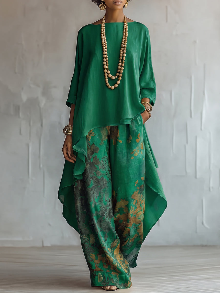 Ida | Luftiges Zweiteiler Set mit floraler Hose