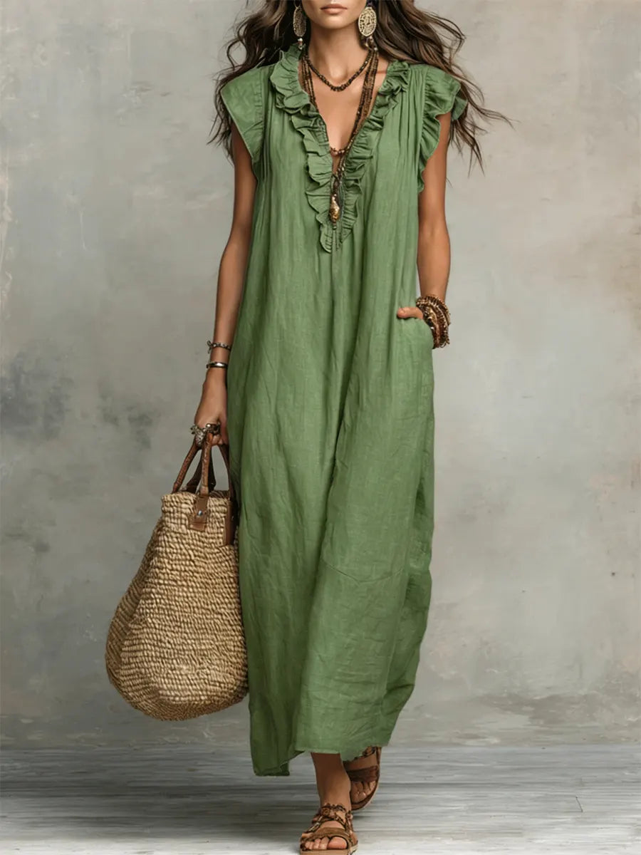 Kyana | Luftiges Maxikleid mit Rüschen