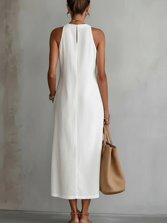 Serena | Ärmelloses Midikleid mit Spitzendetail