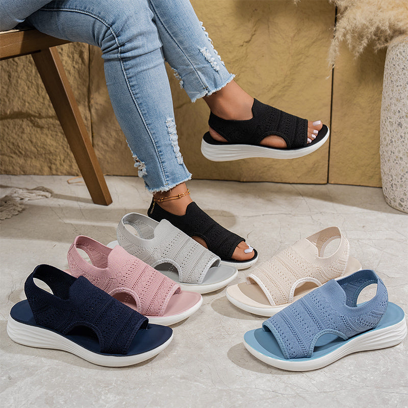 Zina | Atmungsaktive Strick-Plateausandalen