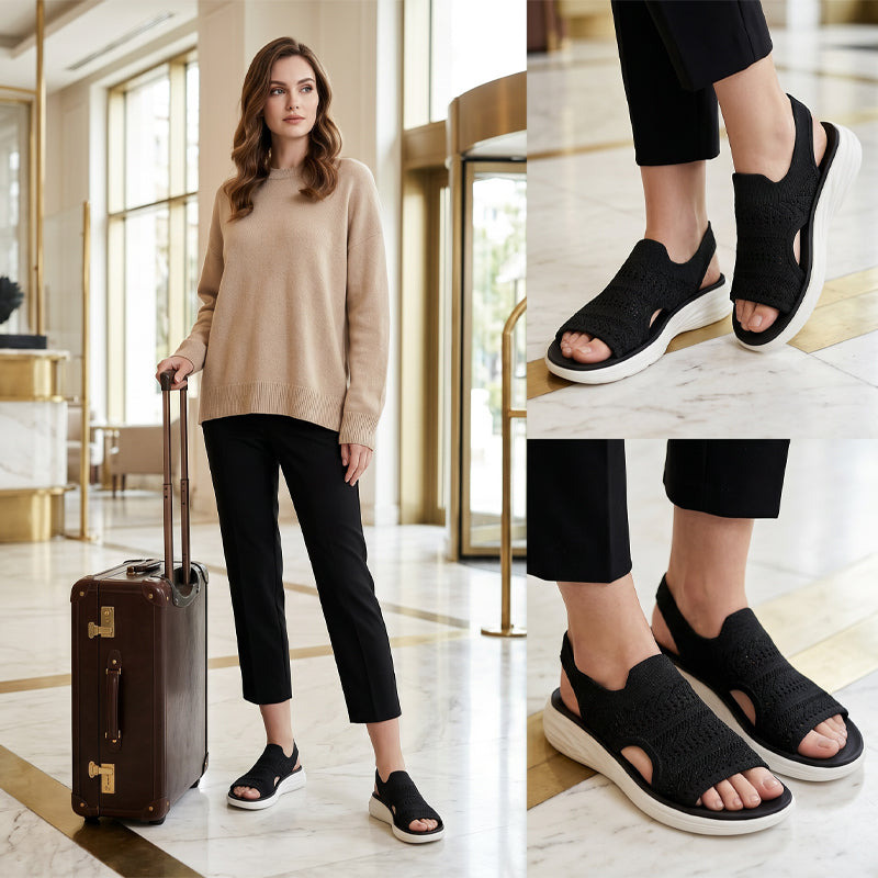 Zina | Atmungsaktive Strick-Plateausandalen