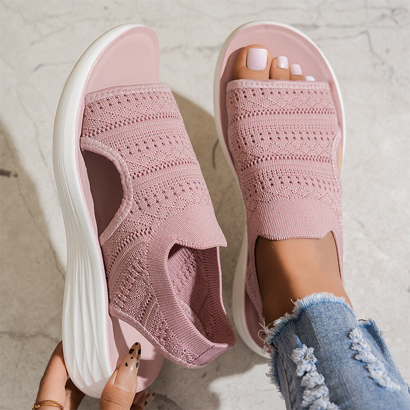 Zina | Atmungsaktive Strick-Plateausandalen