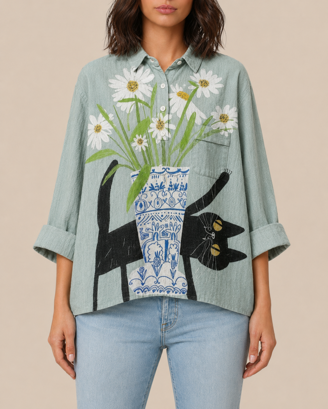 Esma | Bluse mit Künstlerprint
